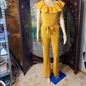 Gold or Mustard Jumpsuit Size M by B Famous # USA